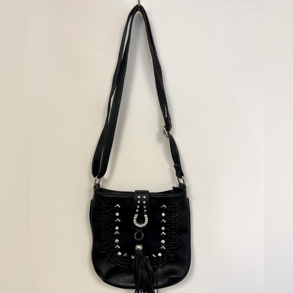 Black Studded Shoulder Bag - Picture 1 of 12